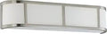 Three Light Vanity Wall Sconce In Brushed Nickel Finish, Sleek Transitional Odeon Collection Bath Lighting, 5Hx4 Fixture