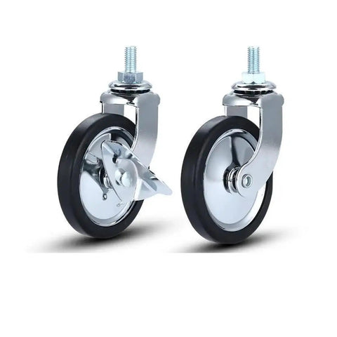 4 Pack 3 Inch Lead Screw Chrome Plated Braked Dining Wheel PP Caster Trolley Silent Furniture Stem Casters Universal Heavy Duty