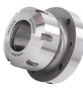 Heavy Duty ER40 Collet Chuck Carbon Steel 80mm Diameter Clamping Adapter close-up on spindle for CNC milling and lathe machines.