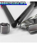 Complete M6 X 1.0 Thread Repair Kit With Helicoil Inserts, HSS Drill Bit, Tap, Break Off Tool close-up