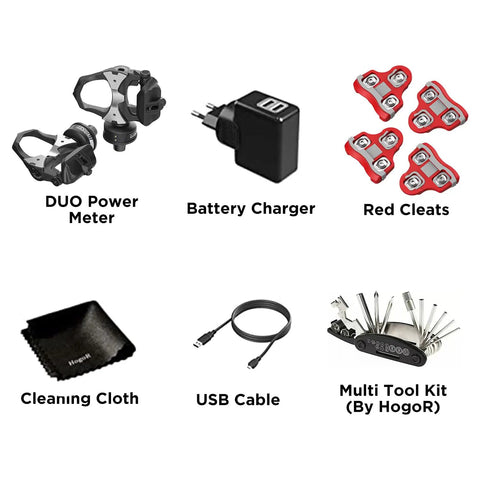 Assioma Duo Upgraded Double Sided Power Meter Pedals Waterproof With Extra Cleats Bundle Including HogoR Cleaning Cloth And Multi Tool Screwdriver