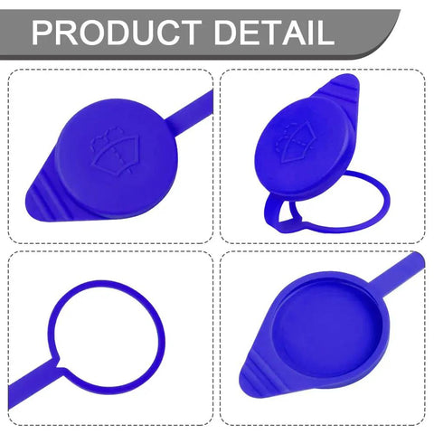Product detailing Ford Focus Windshield Washer Fluid Reservoir Cap Replacement For 2012 2018 Wiper Fluid Tank Cover KT1Z17632A CP9Z17A605A Fits Transit Connect 2014 2022 Transit 150 2015 2022 And E Transit 2022 in blue plastic