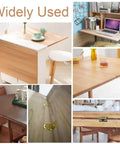 Top Tier 4 Piece Solid Brass Butler Tray Hinges That Flip Smooth And Hold Fast For Folding Tables And Sewing Machine Stands Heavy Duty Rust Resistant Furniture Hardware Kit With Screws in use on various folding tables.