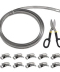 Premium 304 Stainless Steel Hose Clamp Strap With Cutter, 16.4ft Adjustable Metal Banding Tool For Auto Repair And Plumbing Projects That Rock. Hose clamp kit with 5M steel strap, cutter, and 10 locking buckles
