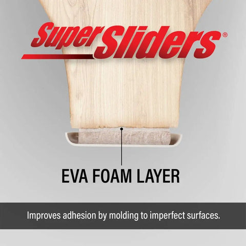 Close-up of EVA foam layer on 1-Inch Square Self-Stick Furniture Sliders For Carpet Protect Your Furniture And Move Effortlessly With Cushioned EVA Foam, Strong Adhesive For Chairs And Tables Brown Pack Of 12
