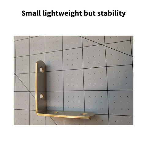 L Shaped Shelf Brackets 2 Inch Stainless Steel 90 Degree Corner Brackets 6 Pack With Hardware Screws on grid background