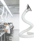 Heavy Duty Flexible Fume Extraction Arm With Precision Dust Removal Hood And Complete Hose Pipe Fitting Kit For Smooth Smoke And Dust Collection In Any Workshop 2 Inch 10 Foot White, showcasing a flexible extraction hose.