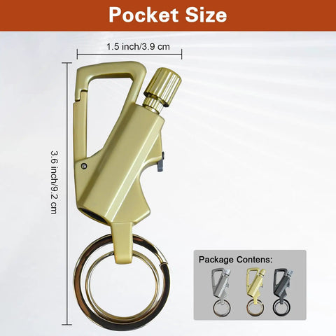 Three Pack Infinity Lighter Multitool Keychain With Bottle Opener Refillable Metal Lighter For Camping And Hiking, gold finish, pocket size