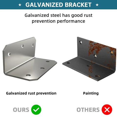 Compare galvanized steel L bracket with painted L bracket for rust prevention in 4 Inch L Brackets Corner Braces For Wood