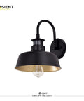 Motion Sensor Gooseneck Barn Lights Outdoor Wall Mount Porch Lights Industrial Farmhouse Sconces Black Finish Exterior