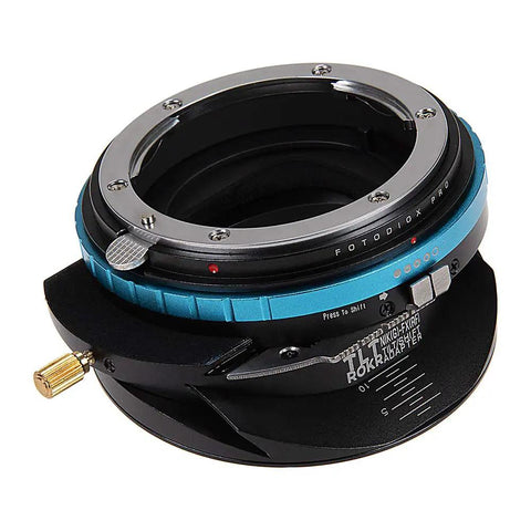 Pro Tilt Shift Lens Mount Adapter From Nikon F To Fujifilm X Series Mirrorless Cameras With 20mm Shift 10 Degree Tilt And 360 Degree Rotation For G Type Nikkor Lenses Built For Pros, blue metal adapter