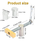 2 Pack Three Quarter Inch Bench Dog Clamps Set With 4 Bench Dogs, CNC Precision Machined Low Profile Woodworking Clamps, Stainless Steel and Brass, Easy to Use for a Rock Solid Hold in Woodworking Projects showing product size diagram