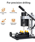Heavy Duty 200W Mini Bench Drill Press Stand With Seven Gear Variable Speed Up To 8000 R/min Precision Pillar Drill Machine with operating handle.