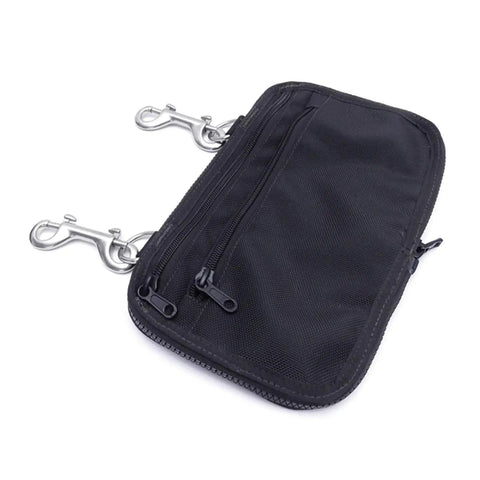 Scuba Diving Storage Pocket With Double Ended Hook For Sidemount Gear And Water Sports Durable Nylon Multi Pocket Pouch With Zipper