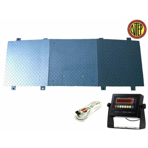 Heavy Duty 24 By 24 Digital Floor Scale With Dual Ramps, stainless steel platform with LCD display, ideal for pallet jacks.