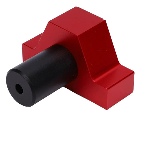 Red Aluminum Bench Dog Stop For Woodworking Projects, Compact Non Slip Workshop Tool, 19mm 0.75in Size with black shaft.