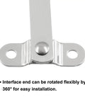 Close-up of stainless steel hinge with flexible interface for easy installation, part of Real Deal Heavy Duty Soft Close Lid Support Hinges 2 Pack.