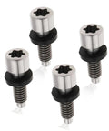 4Pc Beefy Golf Driver Screw Bolts Set Compatible With Taylormade M3 M4 M5 M6 SIM SIM 2 Stealth 2 Qi10, silver and black, front view