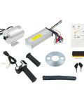 48V 2000W Brushless DC Motor Kit with 4300RPM, controller, LCD throttle, and components for electric bike conversion.