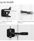 Heavy Duty Gate Latch For Wooden Fence Gates Self Locking With Gravity Closure Outdoor Wood Door Hardware Kit installation guide