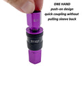 One Quarter Inch Air Hose Fittings Quick Connect Kit, Fifteen Piece Air Coupler And Plug Set, purple push-on connector