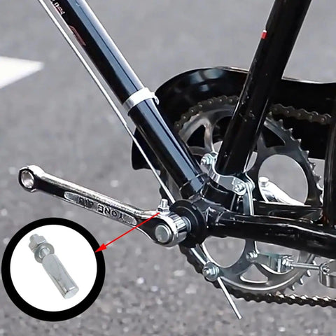 4 Pack Silver Crank Cotter Pins 9.5x40mm Wedge Center Pins for Mountain and Road Bikes installed on a bike crankset