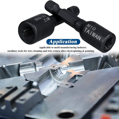 8 Piece Tap Socket Wrench Set With One Quarter Inch Hex Shank High Hardness Alloy Steel Tap Sockets M4 To M16 for molds