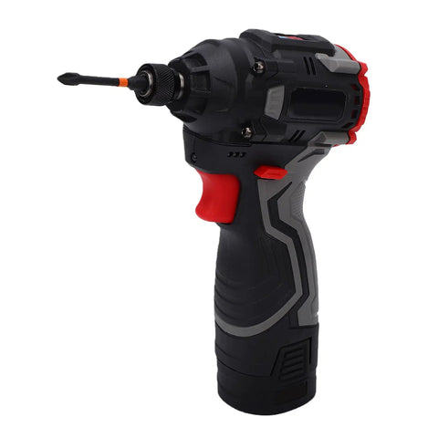 Heavy Duty Badass Cordless Drill Set Featuring Brushless Motor And Three Variable Speed Settings Knockout Torque For Tackling Any Home Reno And Diy Task Us Plug Included, side view with ergonomic grip.