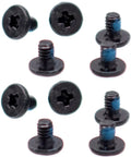 10 Pack M2 X 3 Mm Phillips Flat Head Screws Nickel Plated Black For Laptop M2 Ssd Heatsink Wifi Card Mounting Hardware Top Shelf Gear Quick Plug And Play, featuring six black screws with flat heads.