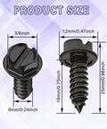 Top Shelf Stainless Steel License Plate Screws Black Bolts Kit For Car Tag Frame Holder Rust Proof Security Fasteners sizes 6mm and 12mm