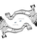 2 Piece Front Lower Control Arm With Ball Joint Assembly Replacement For Buick LeSabre Park Avenue Riviera Cadillac DeVille Seville Oldsmobile Aurora Pontiac Bonneville Beefed Up Durable Direct Fit, top view showing assembly details.
