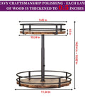 Two Tier Lazy Susan Organizer With Adjustable Heights For Countertop Spice Rack And Kitchen Organization, durable metal base, 360° rotation