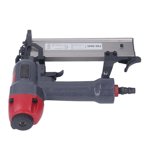 Straight Shooter Pneumatic 2 In 1 Brad Naler And Stapler Combo With Adjustable Air Pressure And 100 Pc Magazine Capacity For Handling F50 Nails And 90 Staples On Woodwork Projects