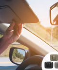 Audi Inner Sun Visor Clips 2Pack Upgraded Interior Sunscreen Holder Hook for car sunshade securely clipped, shown in use.
