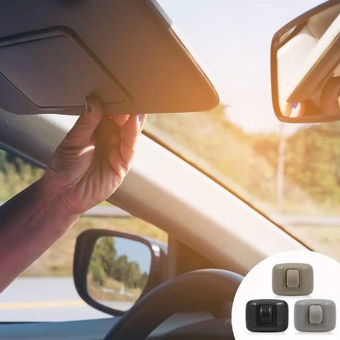 Audi Inner Sun Visor Clips 2Pack Upgraded Interior Sunscreen Holder Hook for car sunshade securely clipped, shown in use.