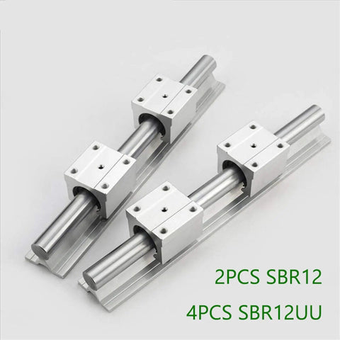 Two Piece SBR16 Linear Rail Guide Kit With D16 Rails And 550mm Reach Full Slider Support Plus Four SBR16UU Bearing Blocks For CNC Machines