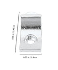 10 Pcs Silver Zinc Alloy Corner Shelf Bracket with suction cups, front view showing dimensions for sturdy DIY shelving.