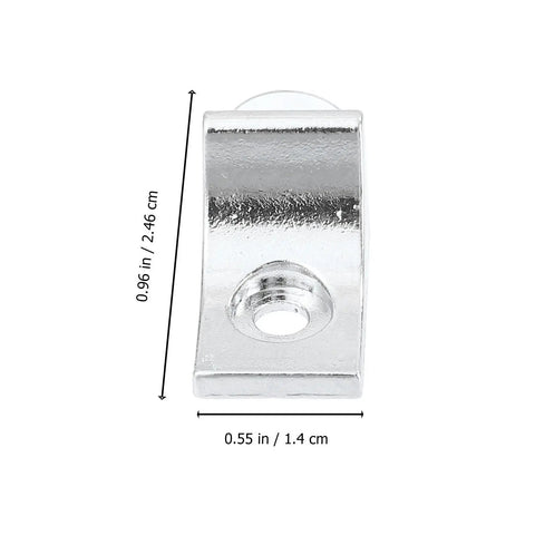 10 Pack Zinc Alloy Right Angle Glass Support Pegs With Suction Cups Corrosion Resistant Corner Shelf Brackets front view