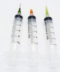 Three 10cc Syringe SMT SMD PCB Solder Flux Paste Adhesive Glue Liquid Dispenser Set With Needle Caps For Pro Grade Flux Application EFD Welding Fluxes For Electronics Assembly