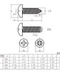 500 Piece M3 Stainless Steel 304 Self Tapping Screws Pan Head Design technical specifications and dimensions.
