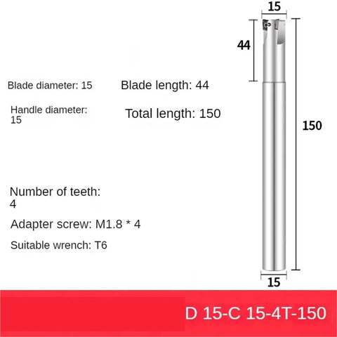 90 Degree Right Angle End Mill Cutter Bar For Precision Corner Cutting Small Diameter Rod Milling Tool With Four Teeth, specifications shown
