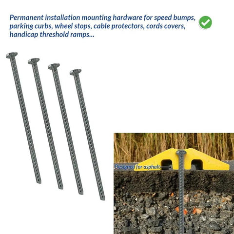 14 Inch Rebar Spikes Kit 1/2 Inch Diameter Pack Of 16 Tough As Nails Galvanized Steel Asphalt Mounting Hardware in use