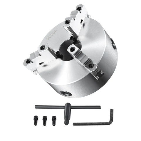 Three Jaw Self Centering Lathe Chuck 8 Inch With 0.16 To 8 Inch Clamping Range 4 To 200 Mm Includes T Slot Fixing Screws And Hex Wrench