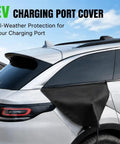 Heavy Duty Rugged EV Charger Port Cover For Subaru Trailseeker 2025 And 2026, black shield providing weather protection.