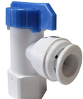 Tank Ball Valve With Gasket For Water Purification And Reverse Osmosis Systems, Quick Connect 3/8 Inch OD To 1/4 Inch Female NPT