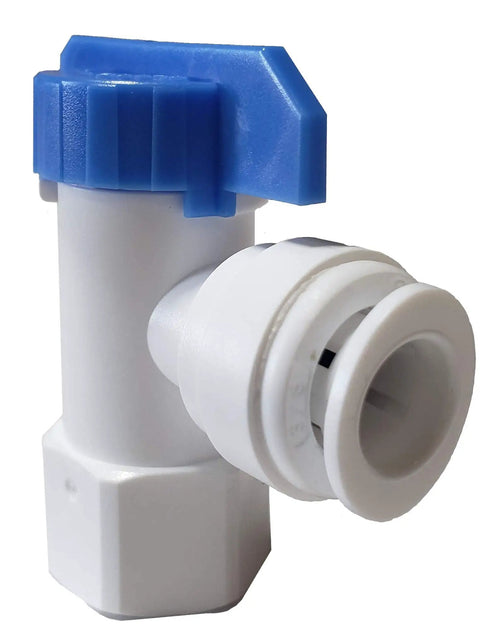 Tank Ball Valve With Gasket For Water Purification And Reverse Osmosis Systems, Quick Connect 3/8 Inch OD To 1/4 Inch Female NPT