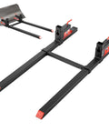 Beefy Clamp On Pallet Forks 60 Inch Long 2000 Lb Capacity For Tractors Loader Buckets And Skid Steers Adjustable Stabilizer Bar