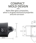 Diagram of compact nylon fiber glass Powerful 1.2kg Thrust 12V Brushless Underwater Thruster with dimensions and design features.