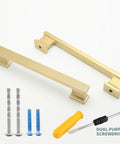 10 Pack 5 Inch Brushed Satin Brass Cabinet Handles For Dresser Drawers And Kitchen Cabinets With 5 Inch Hole Center Built From Solid Zinc Alloy