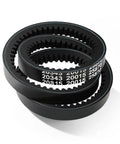 Close-up of Rear Tine Tiller Drive Belt Replacement For Earthquake Versa Tiller, showing 12x728 Type 4L tooth, black rubber material.